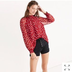 Madewell mistlight mockneck top in seattle floral